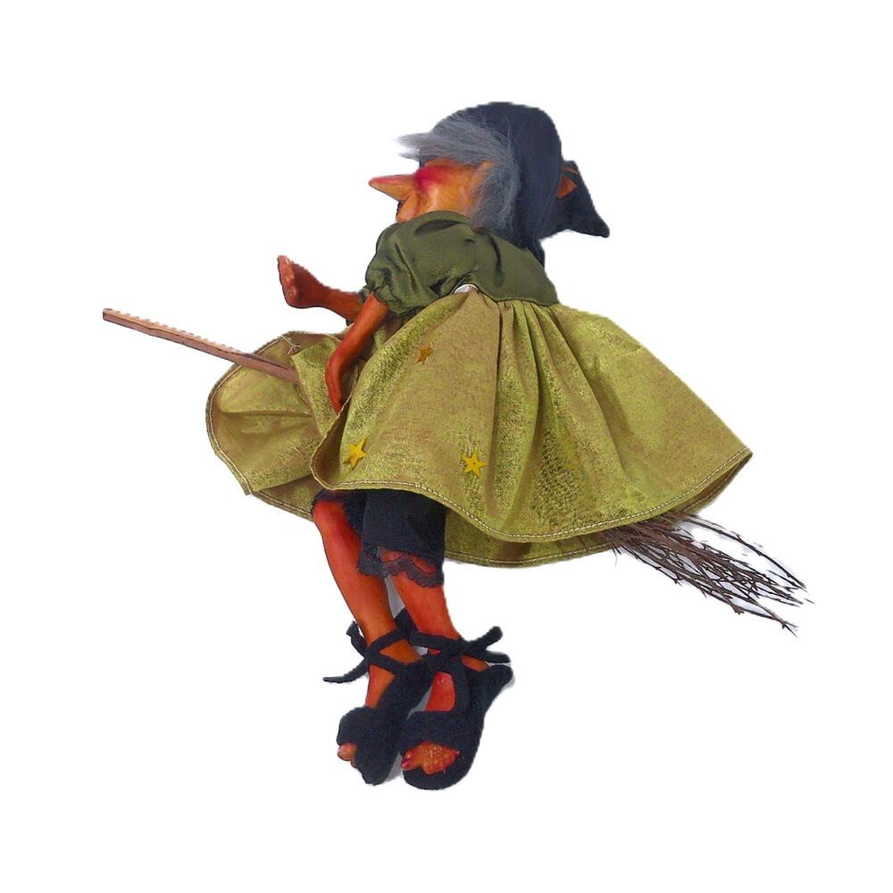 Vintage Kasma Hanging Halloween Kitchen Witch Flying Doll